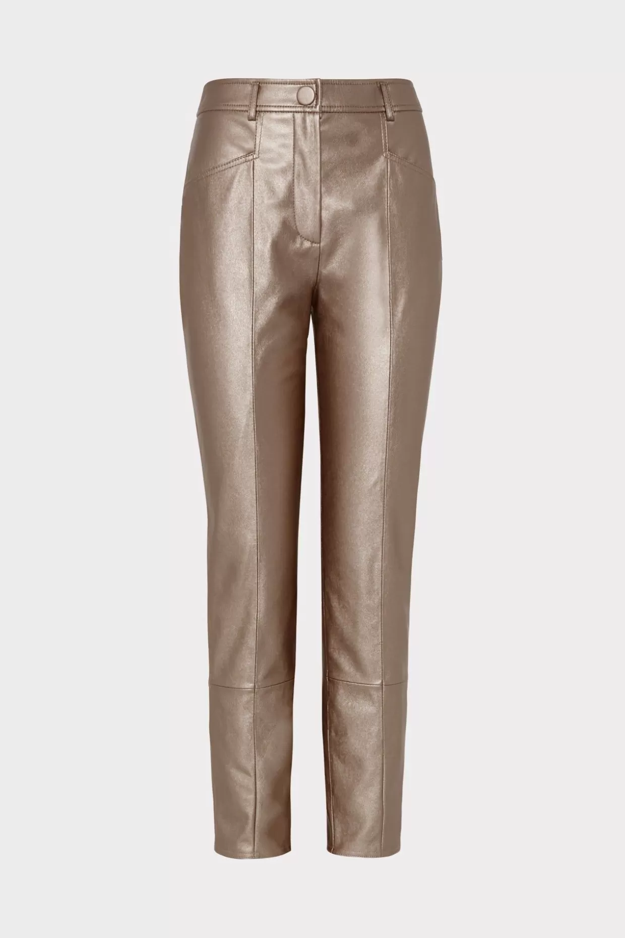 Pants-MILLY Rue Vegan Leather Pants Silver