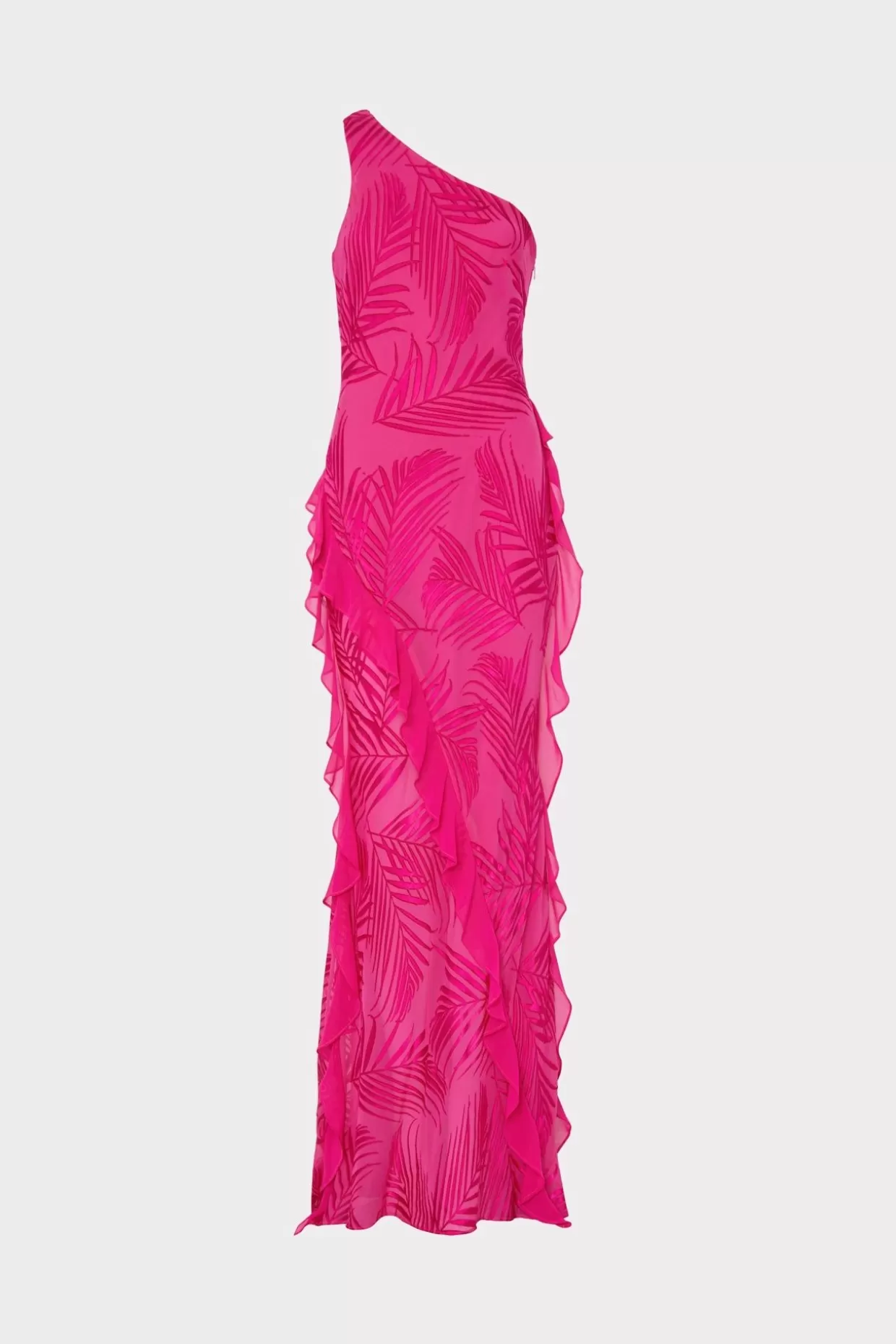 Maxi Dresses-MILLY Ryanna Chiffon Devore Dress Pink Palm