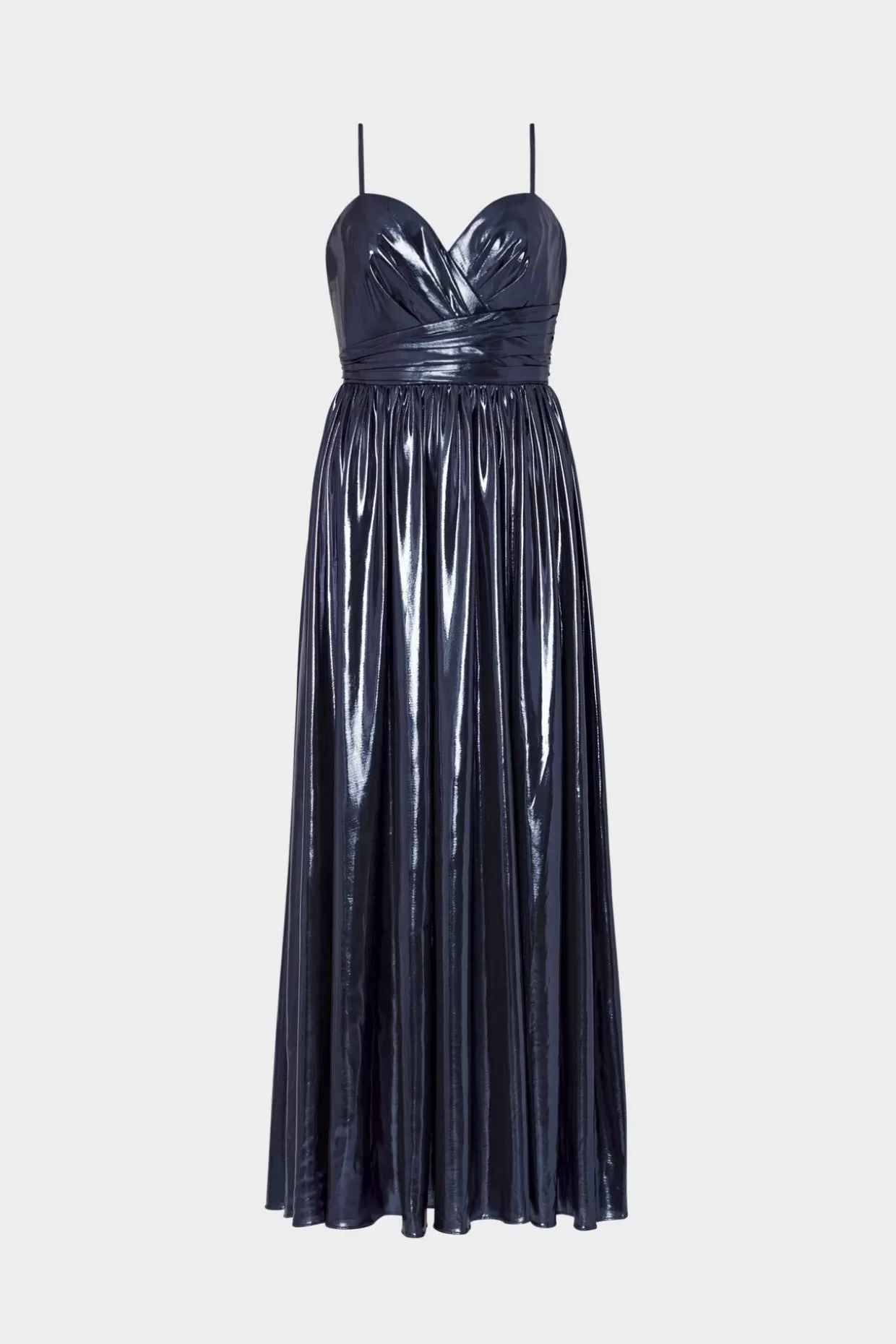 Maxi Dresses-MILLY Shannon Metallic Dress Navy