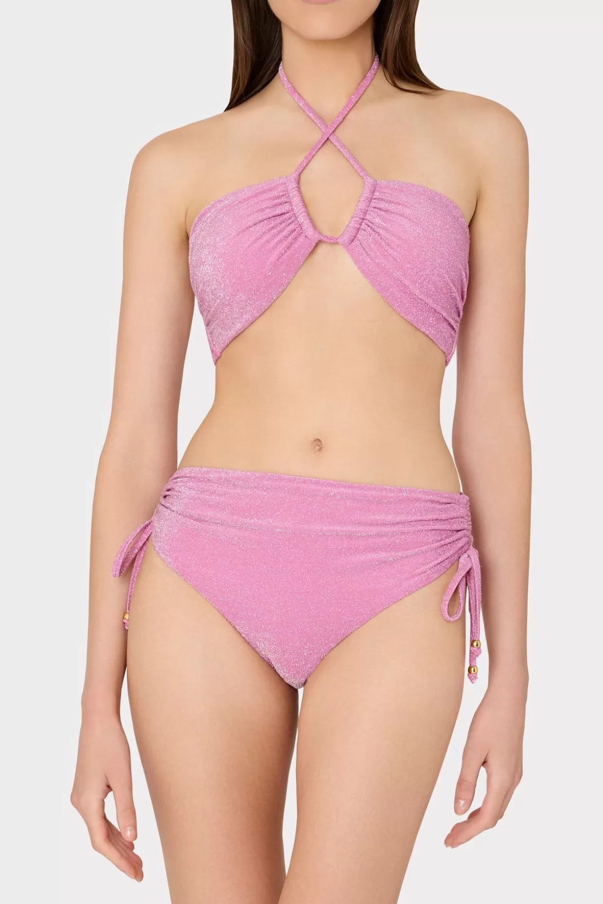 Jumpsuits & Rompers-MILLY Shimmer Bikini Bottom Pink