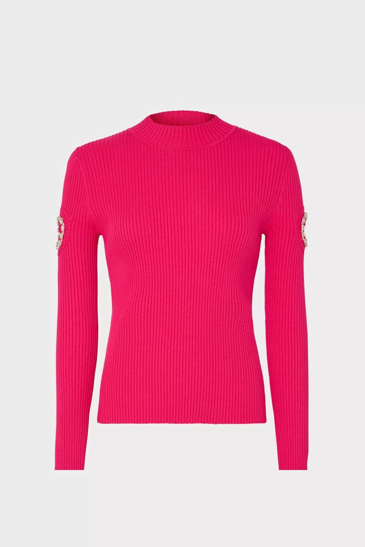 Sweaters & Knits-MILLY Shoulder Cut Out Knit Mock Neck Milly Pink