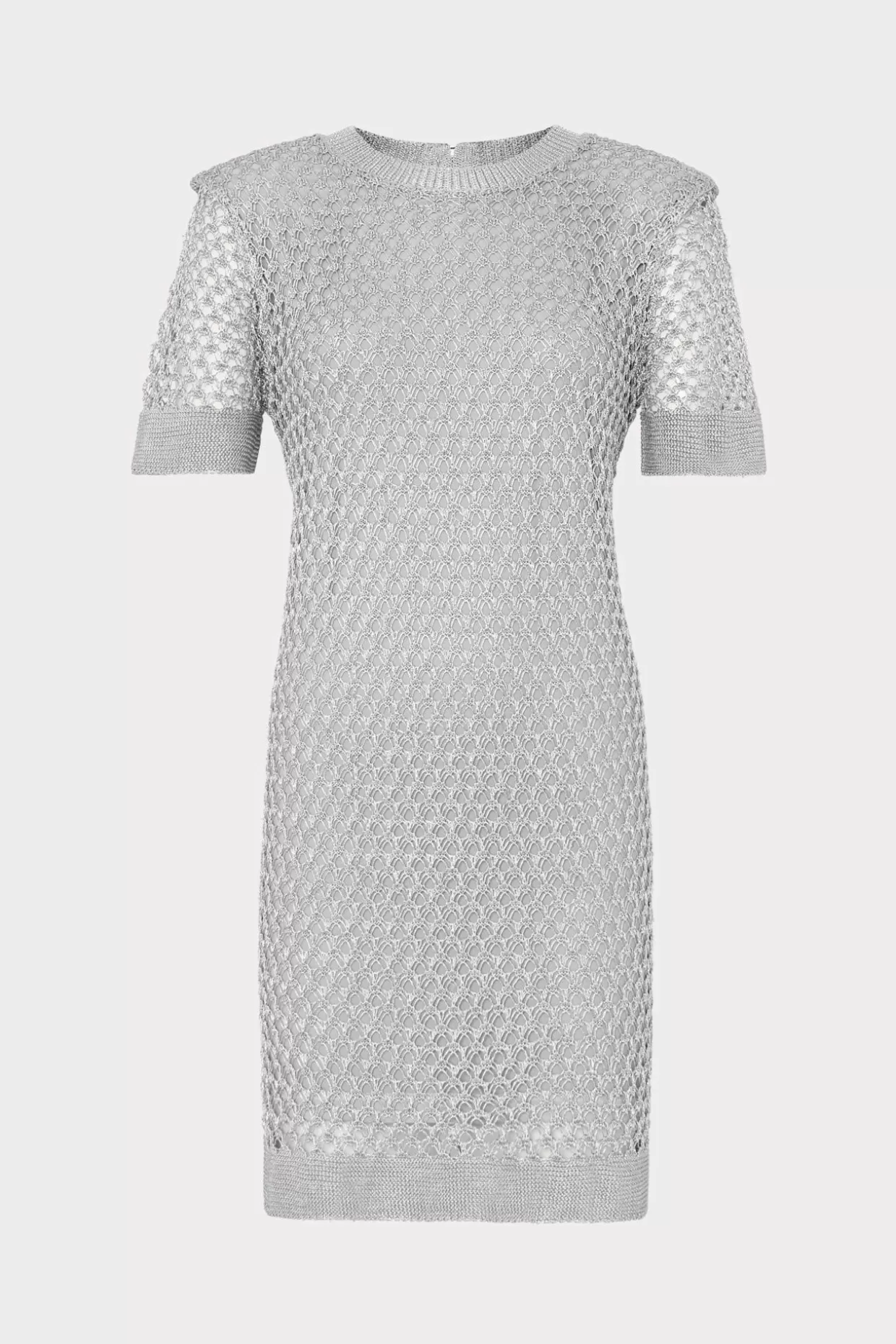 Sweaters & Knits-MILLY Sinclair Metallic Mesh Mini Dress Silver