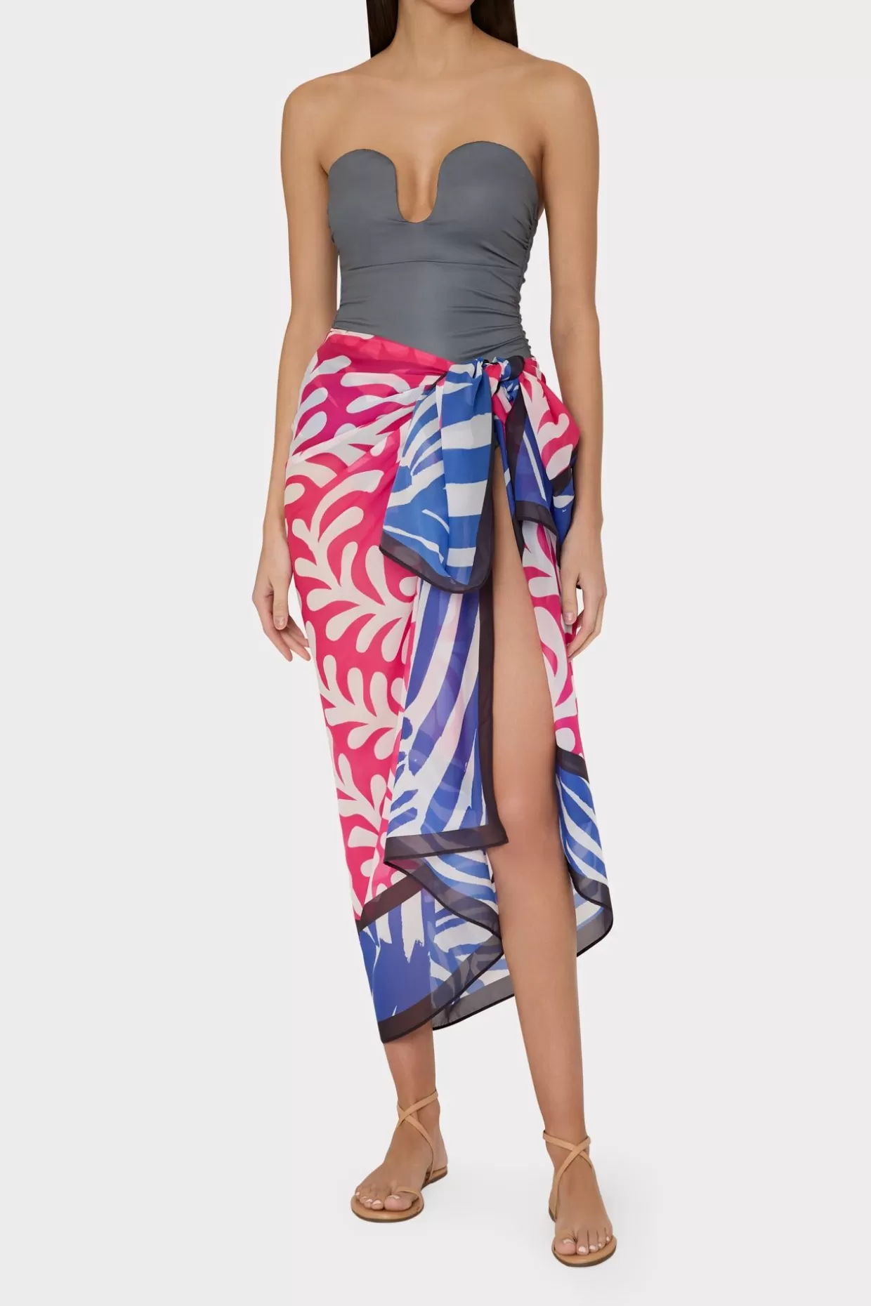 Cover-Ups-MILLY Spanish Vine Zebra Sarong Multi