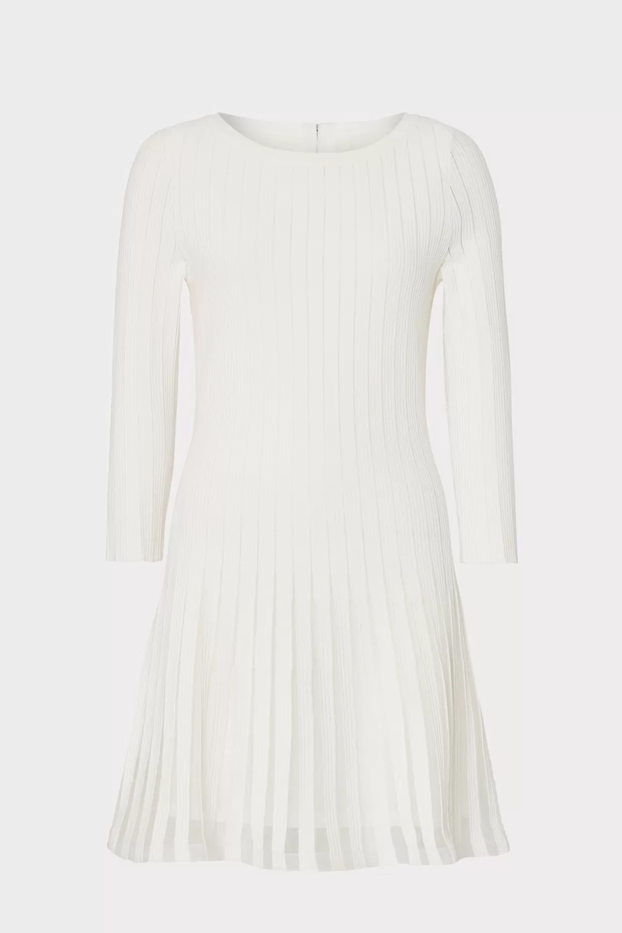 White Dresses-MILLY Tabitha Sheer Godet Mini Dress Ecru