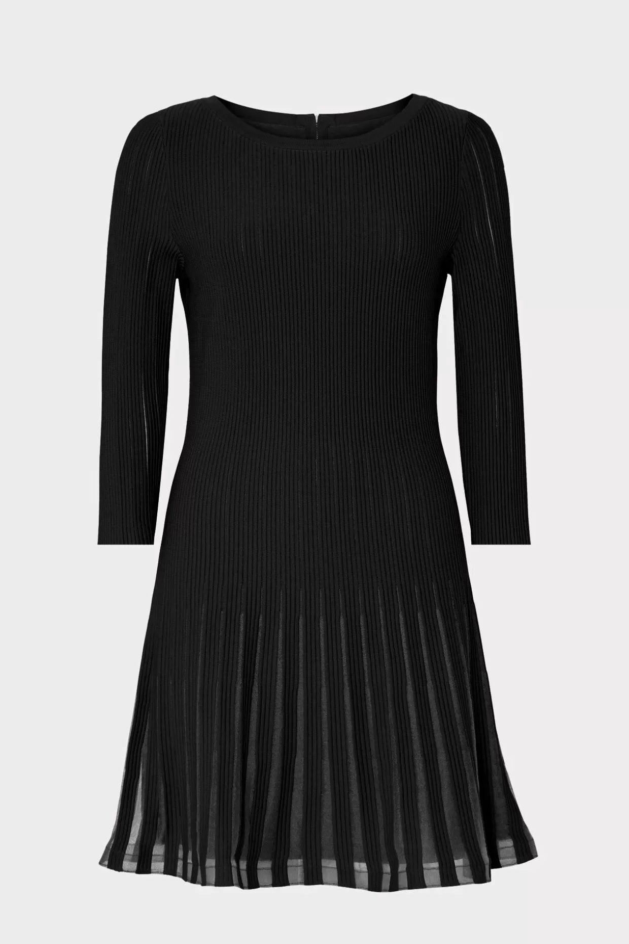 Sweaters & Knits-MILLY Tabitha Sheer Godet Mini Dress Black