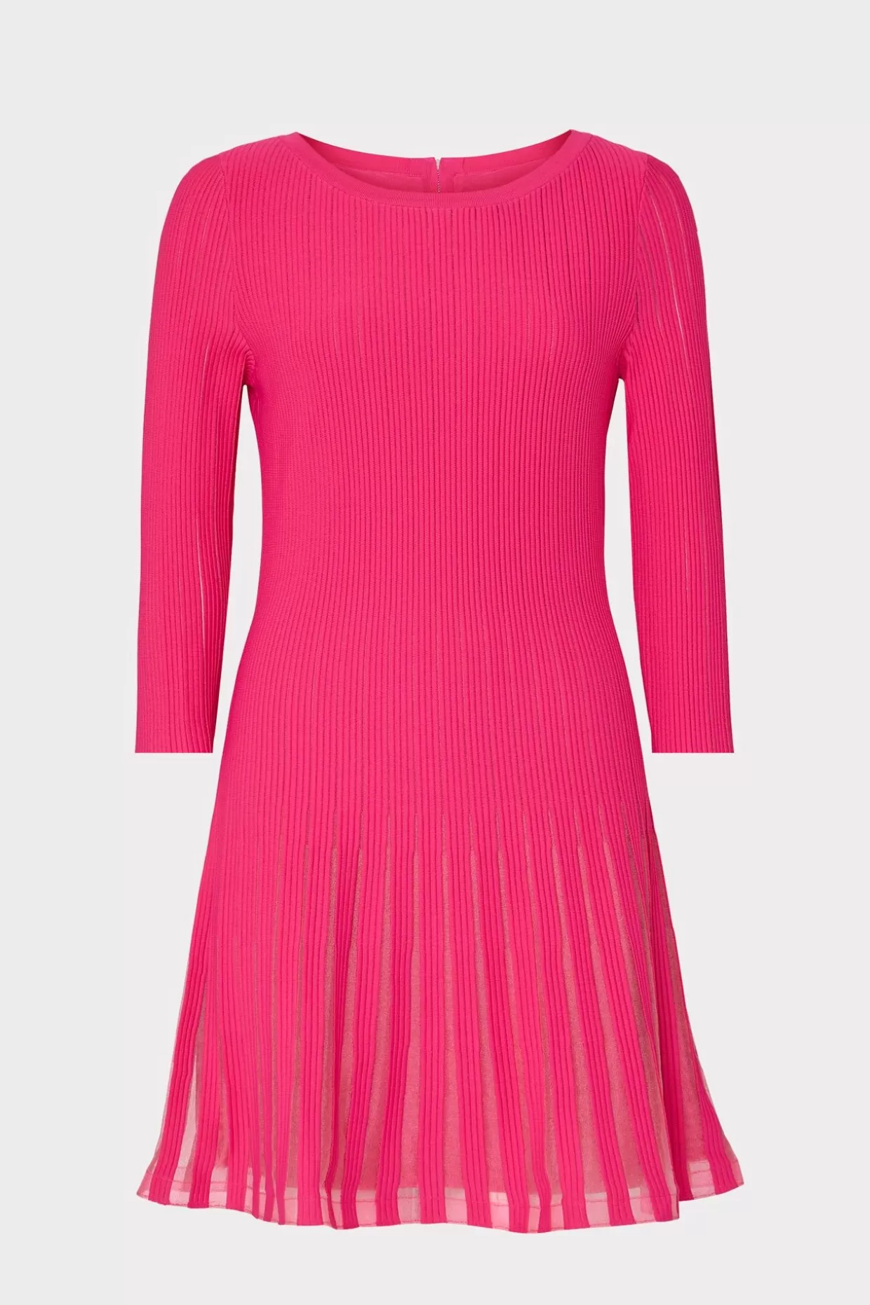 Sweaters & Knits-MILLY Tabitha Sheer Godet Mini Dress Milly Pink