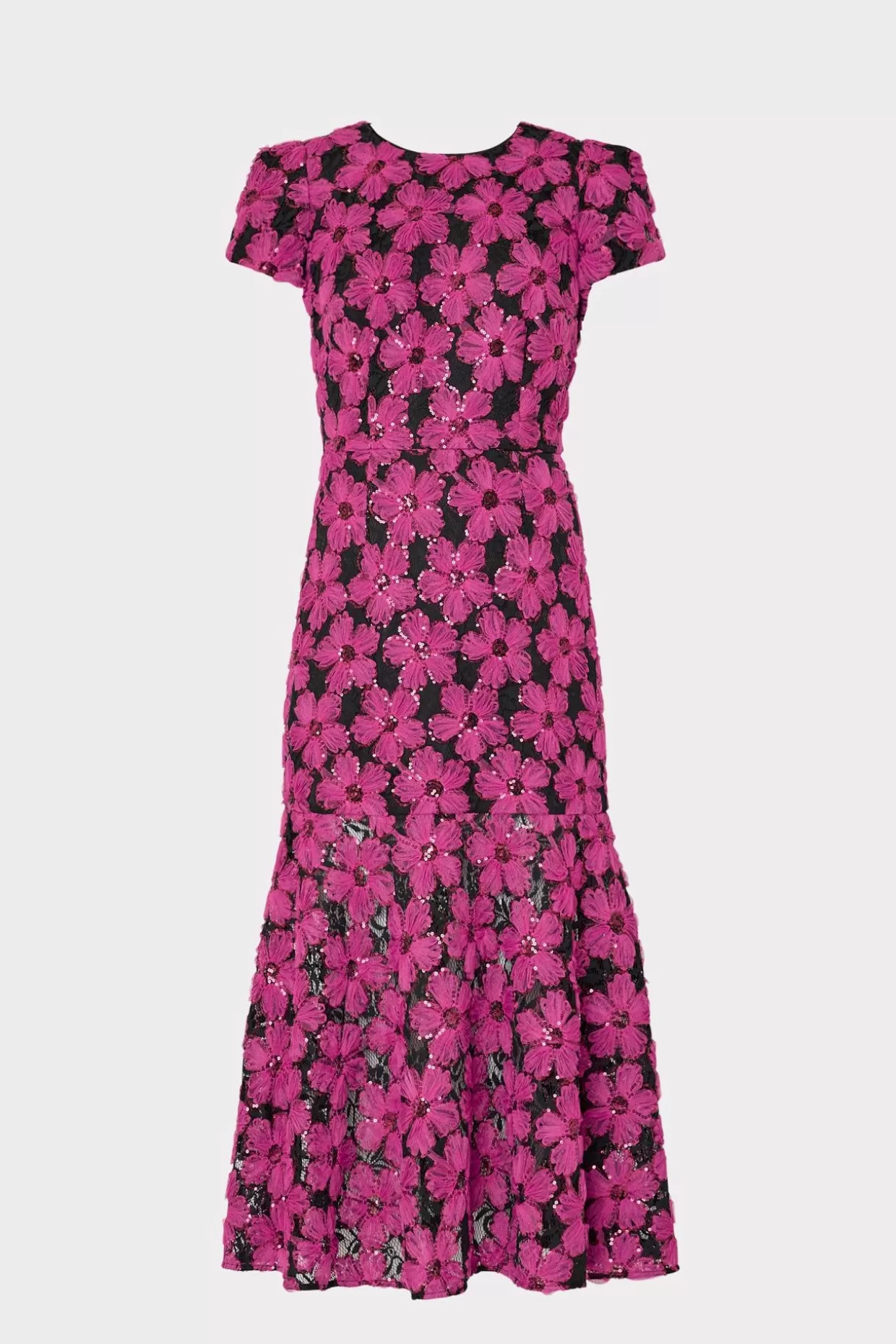 Pink Dresses-MILLY Tahlia Tulle Embroidery Dress Pink/Black