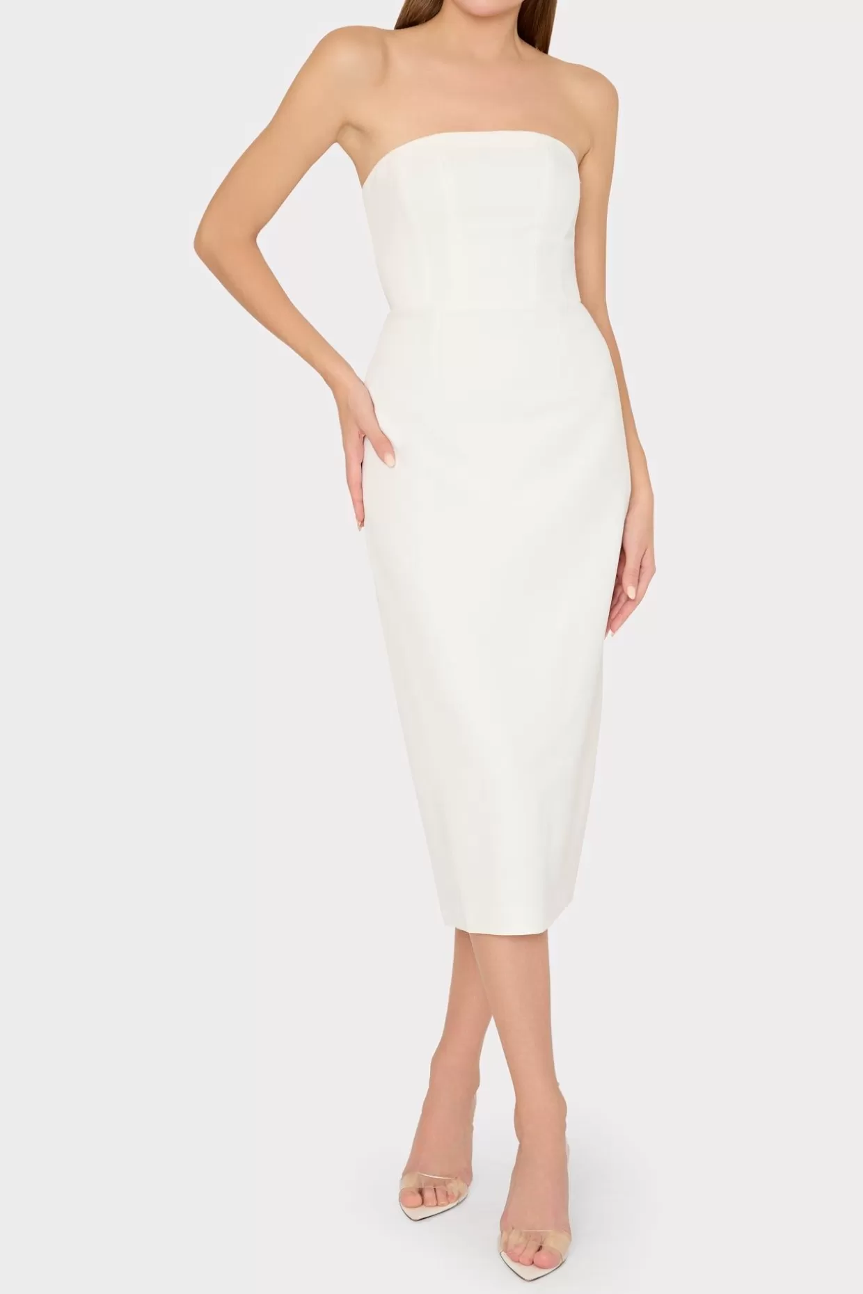 White Dresses-MILLY Traci Cady Dress Ecru