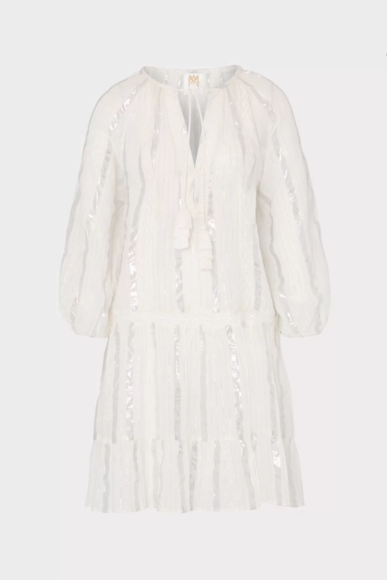 Cover-Ups-MILLY Valentine Lurex Stripe Coverup Dress White