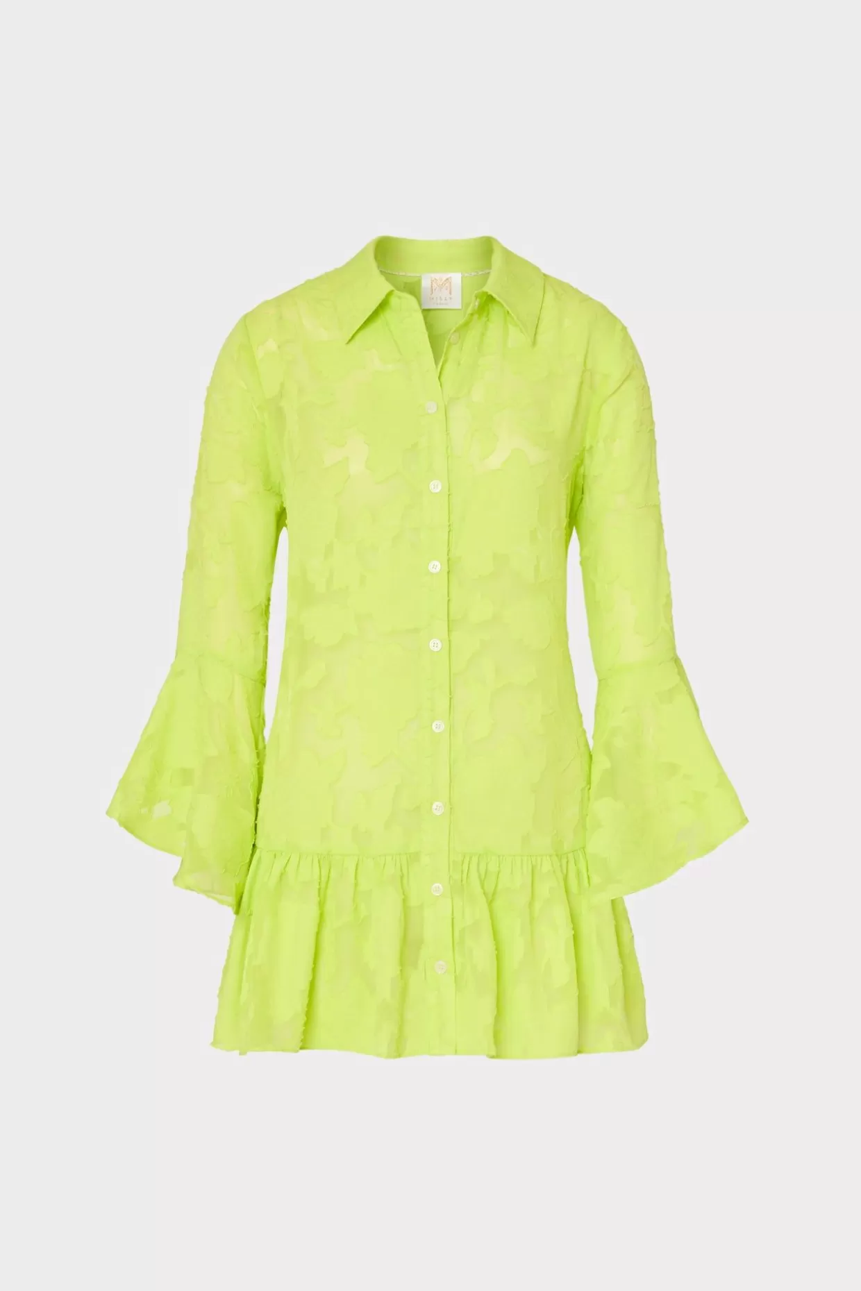 Cover-Ups-MILLY Vierra Burnout Coverup Dress Neon Yellow