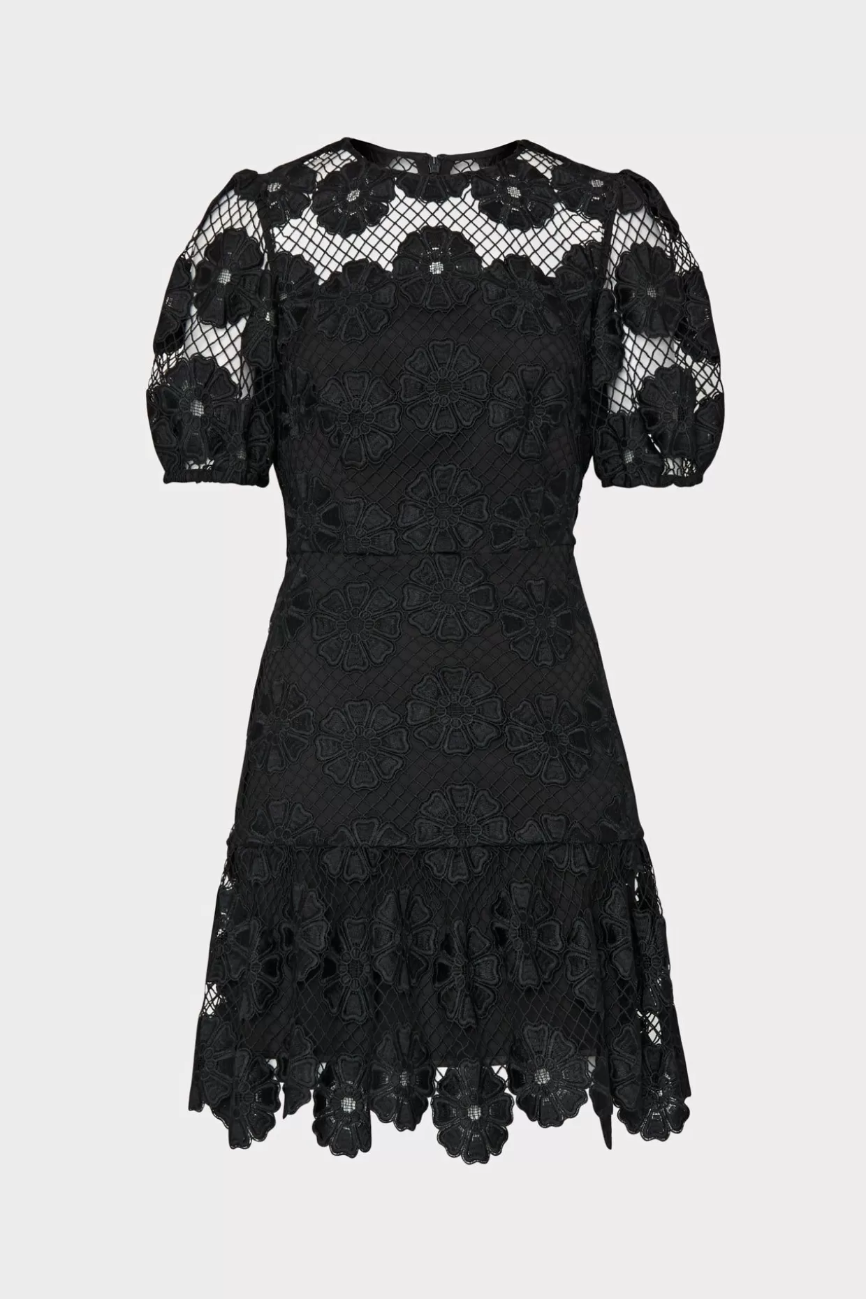 Little Black Dresses-MILLY Yasmin Daisy Lace Dress Black