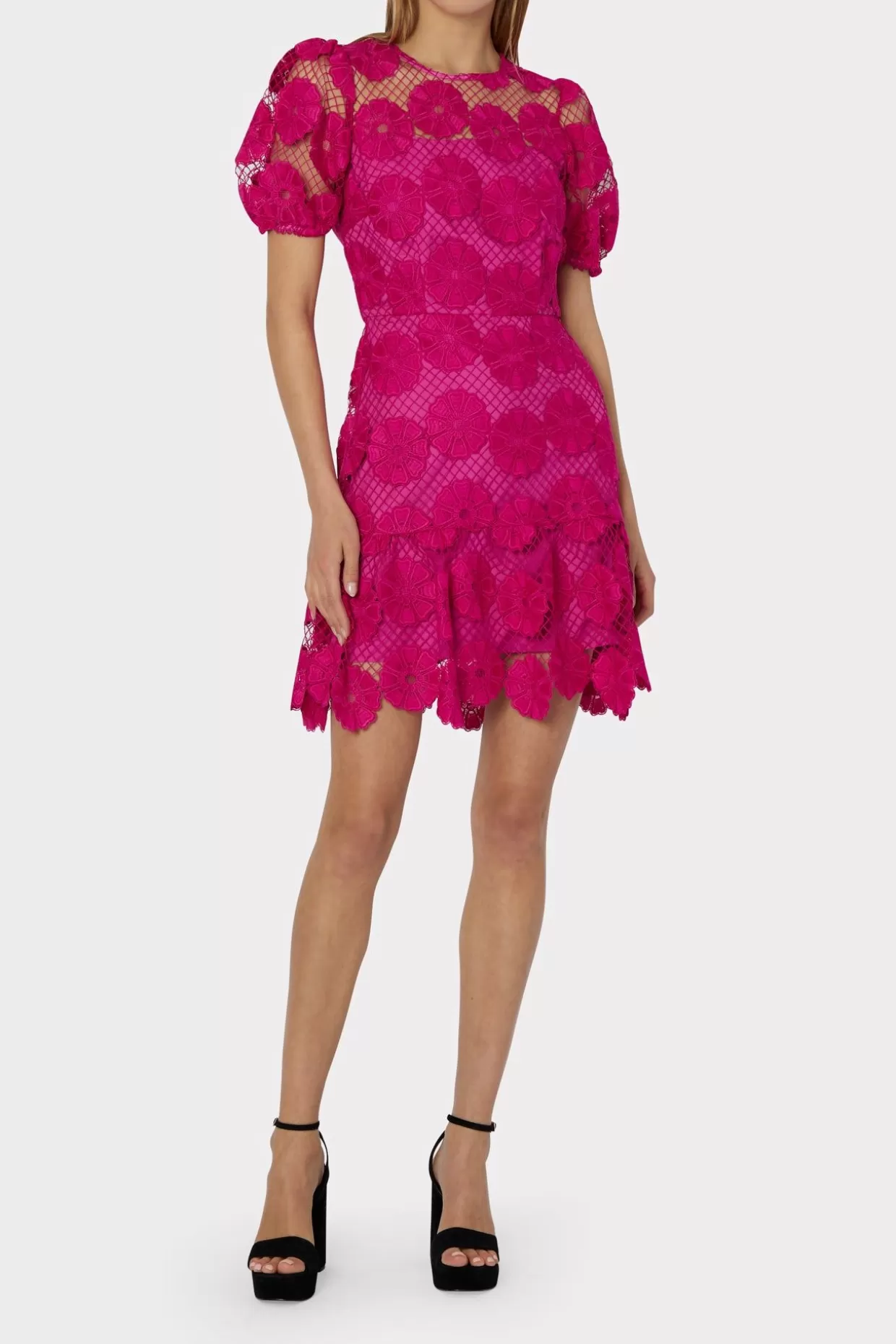 Pink Dresses-MILLY Yasmin Daisy Lace Dress Milly Pink